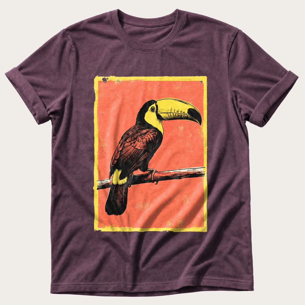Toucan On A Branch — Berry Comfort Colors tee