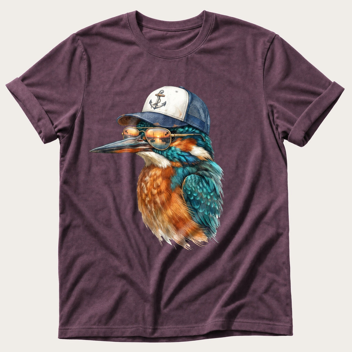Trucker Fisher 3 — Berry Comfort Colors tee