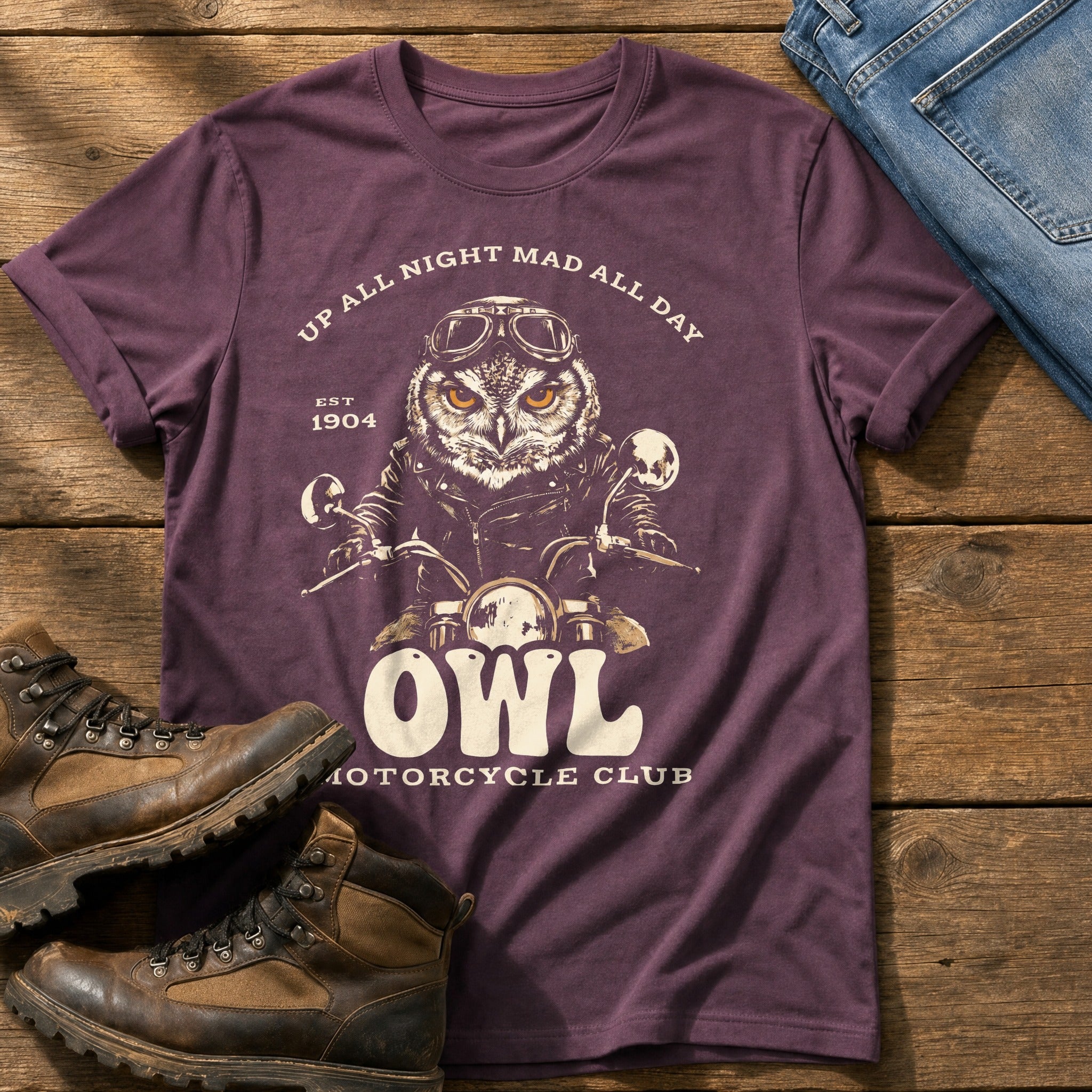 Up All Night Mad All Day — Berry Comfort Colors tee