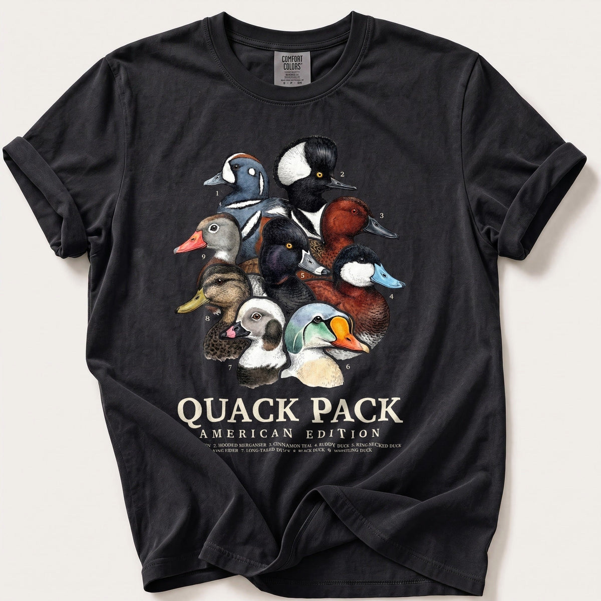 American Quack Pack — Black Comfort Colors tee