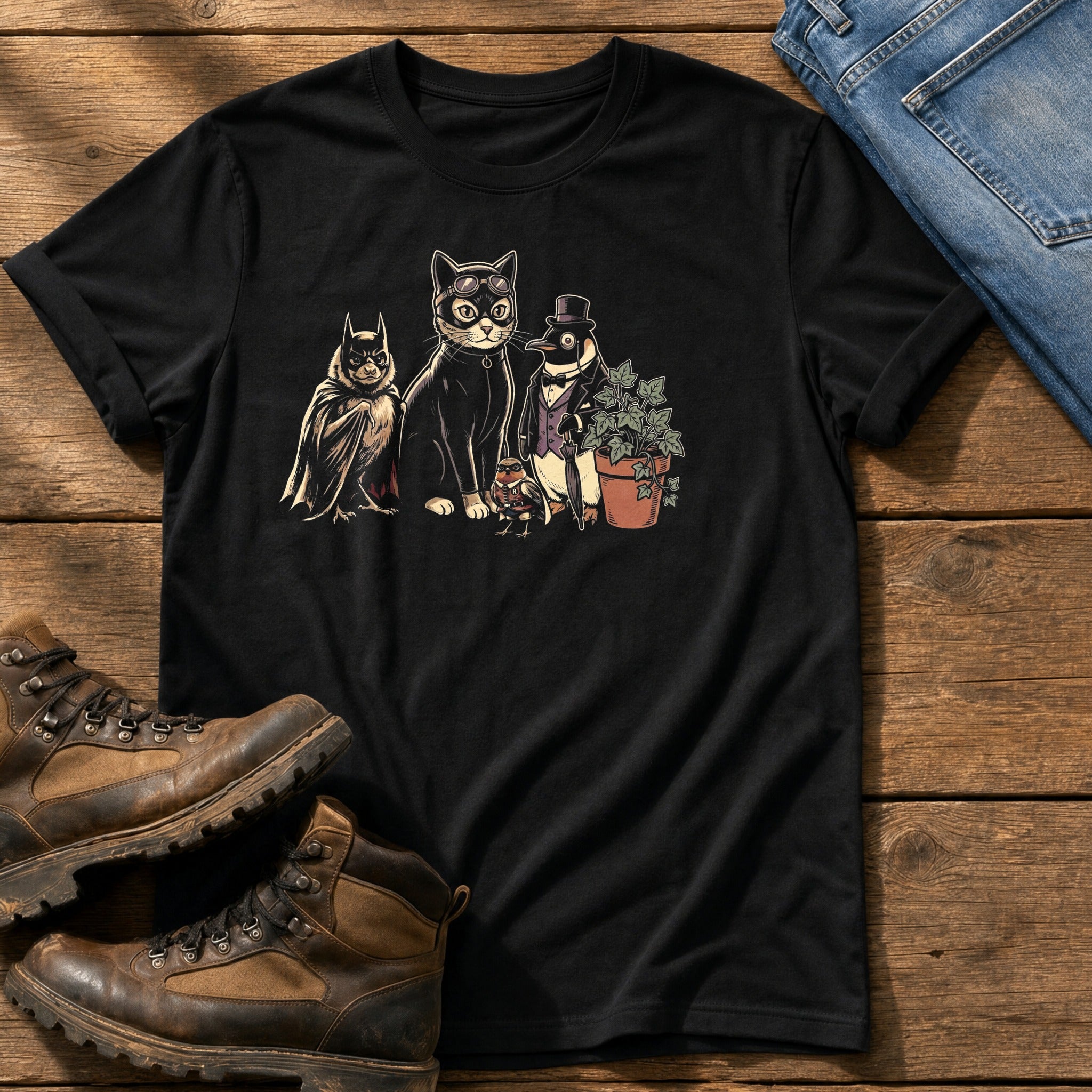 Bat N Robin 55 — Black Comfort Colors tee
