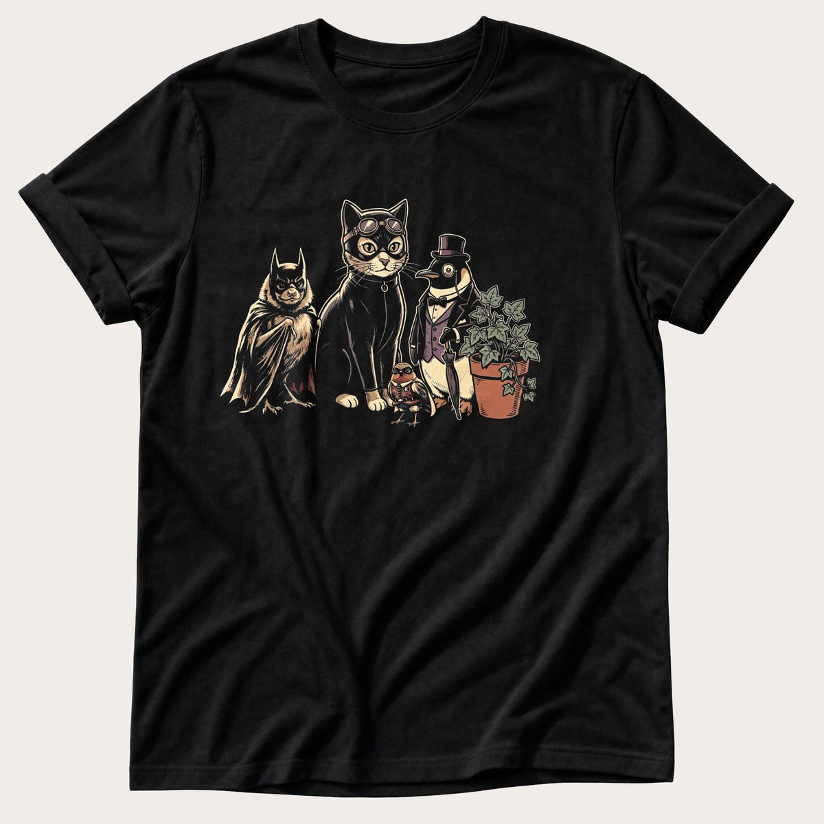 Bat N Robin 55 — Black Comfort Colors tee