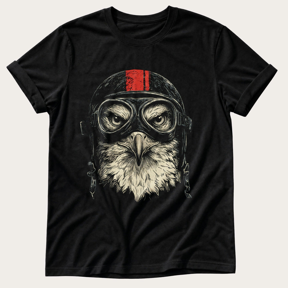 Biker Eagle 3 — Black Comfort Colors tee