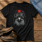 Biker Pigeon 7 — Black Comfort Colors tee