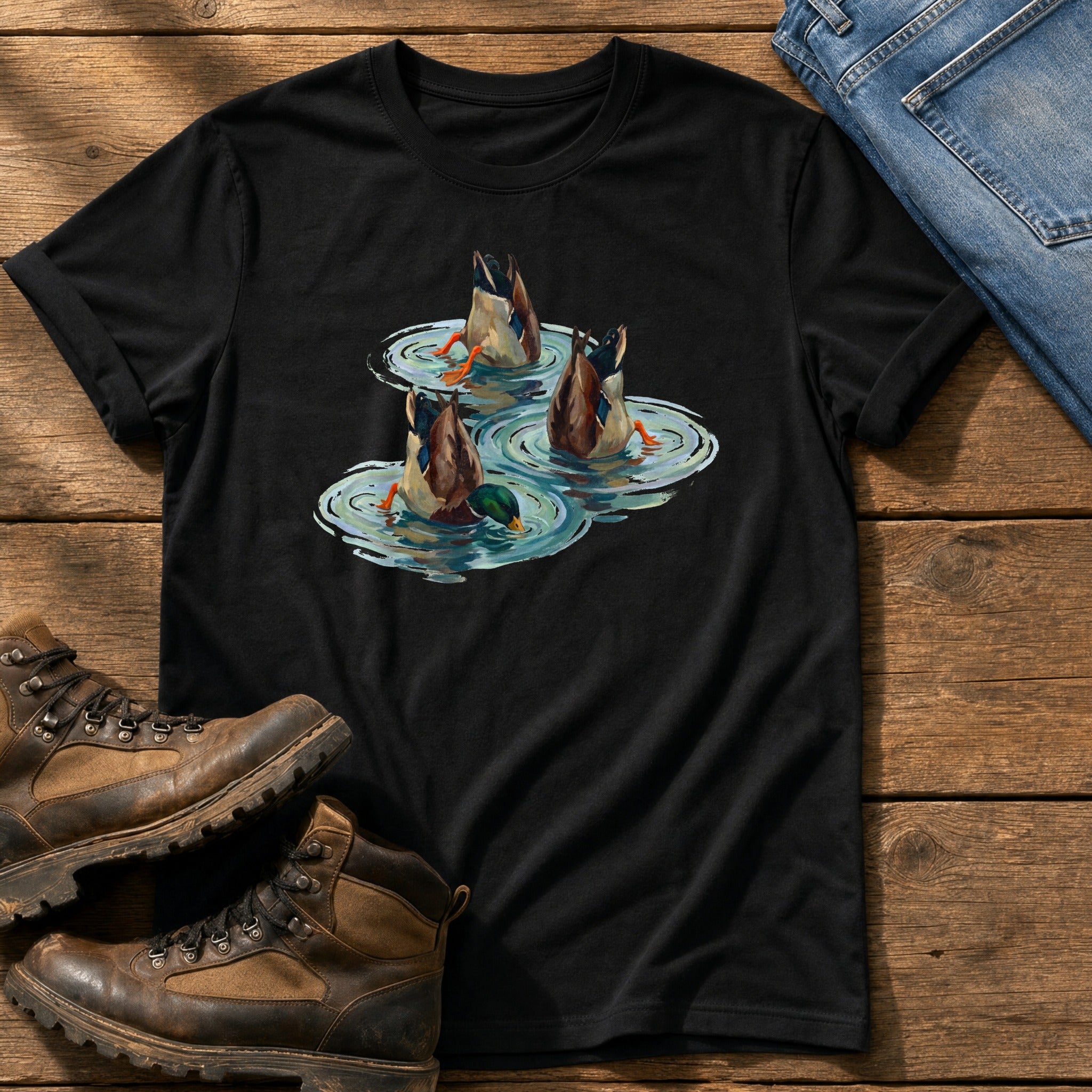 Bottoms Up Mallards — Black Comfort Colors tee