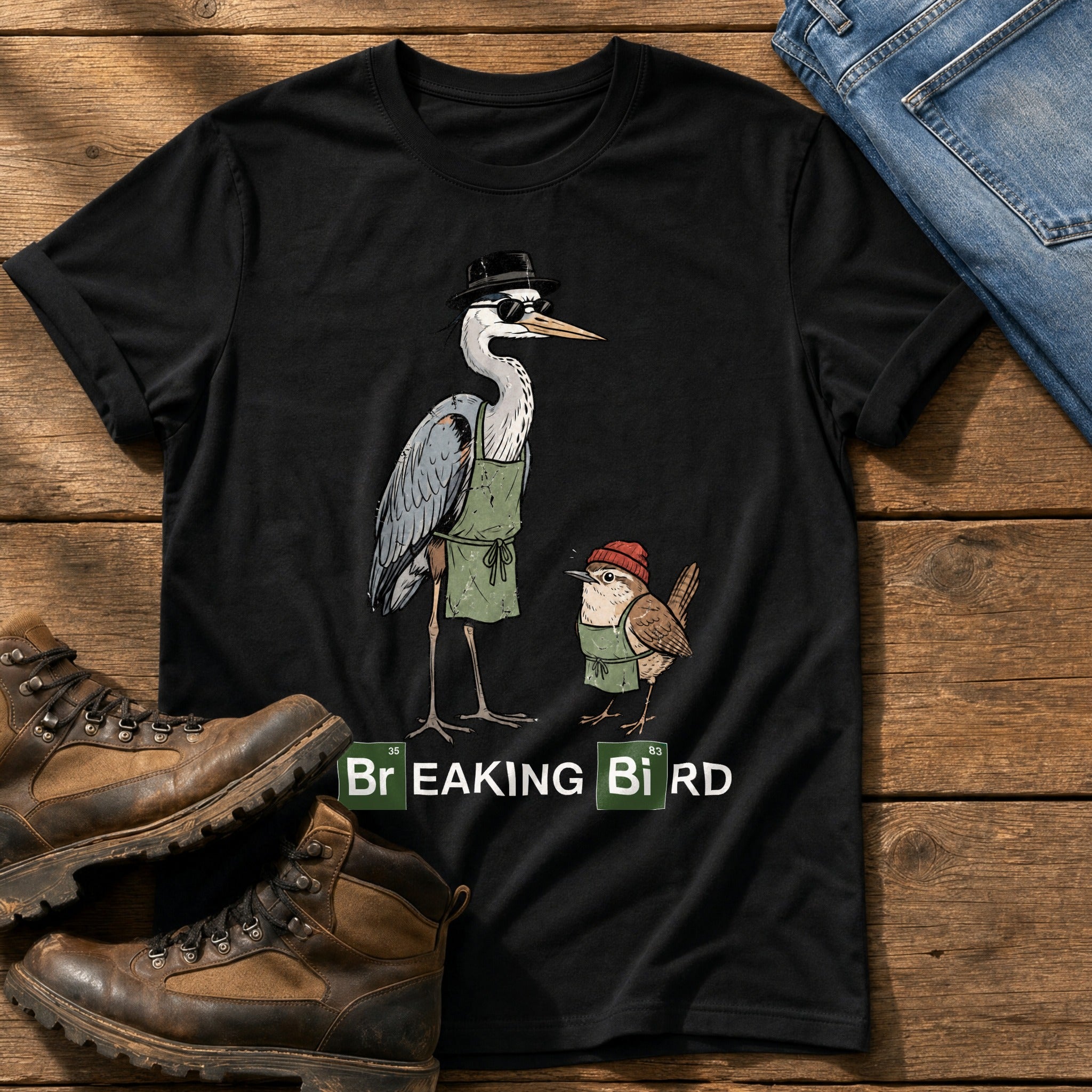 Breaking Bird — Black Comfort Colors tee