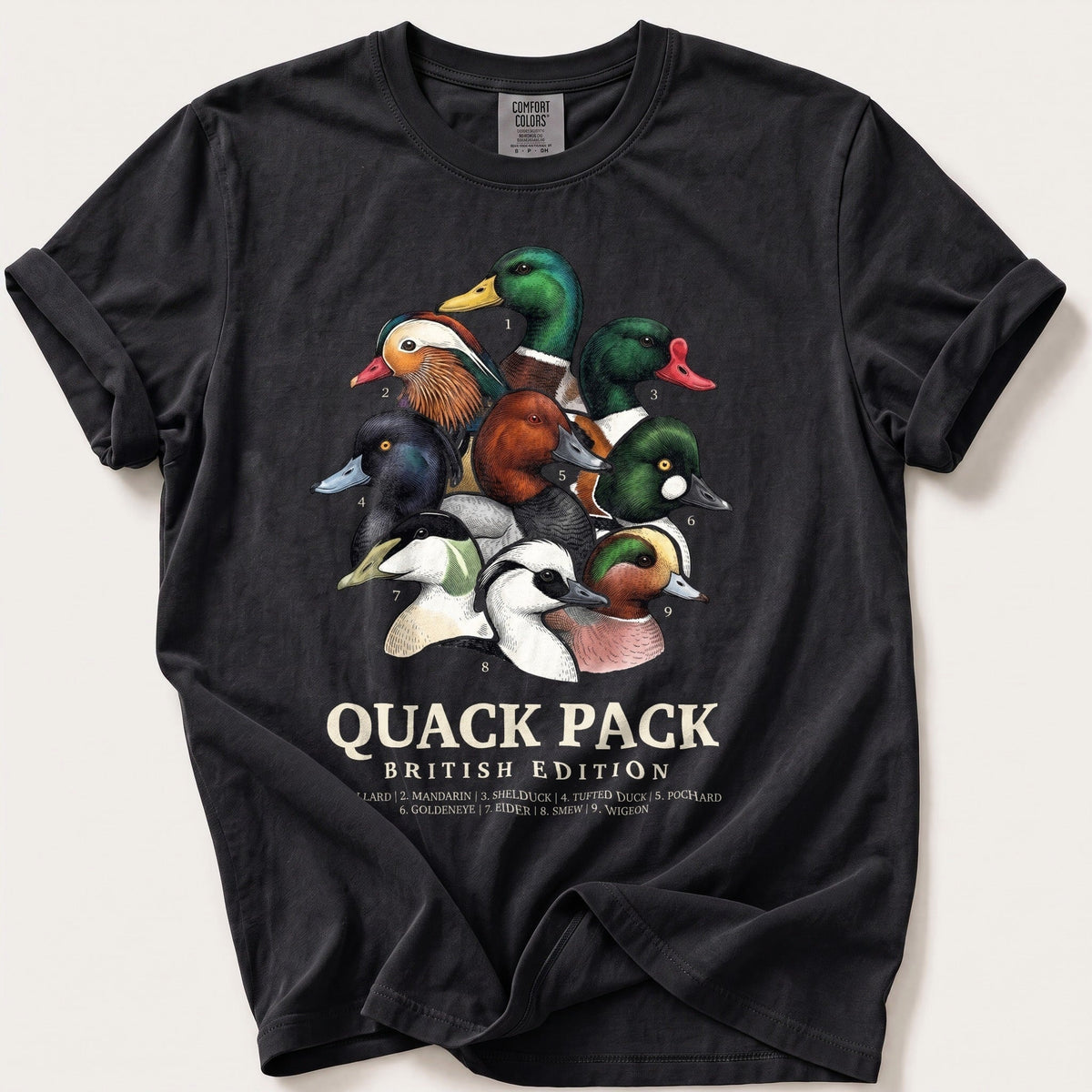 British Quack Pack — Black Comfort Colors tee