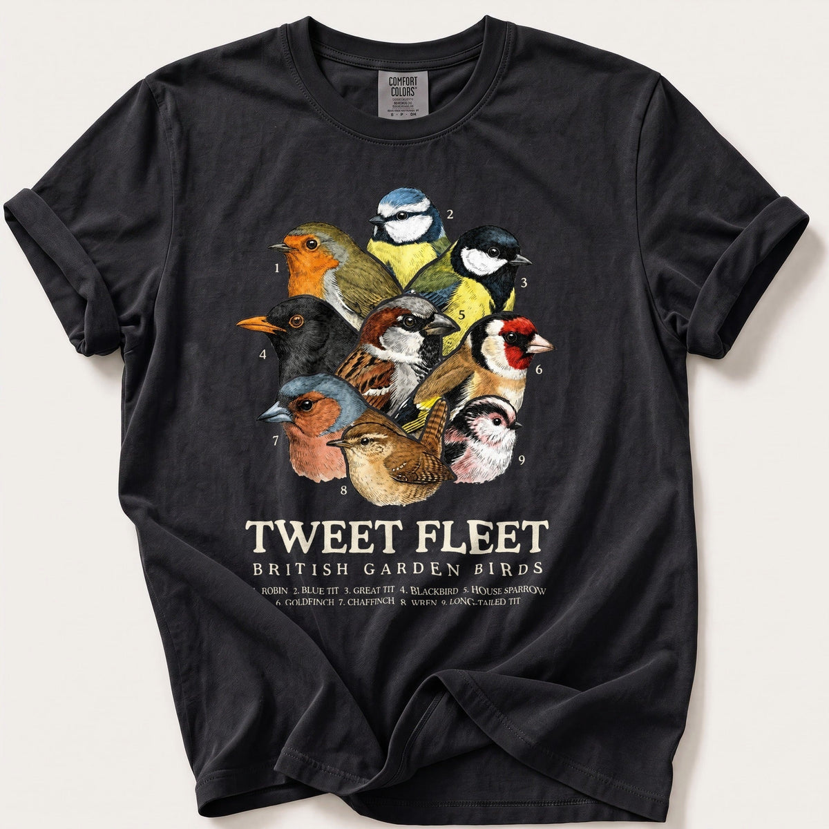 British Tweet Fleet — Black Comfort Colors tee