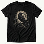 crow-under-moon — Black Comfort Colors tee