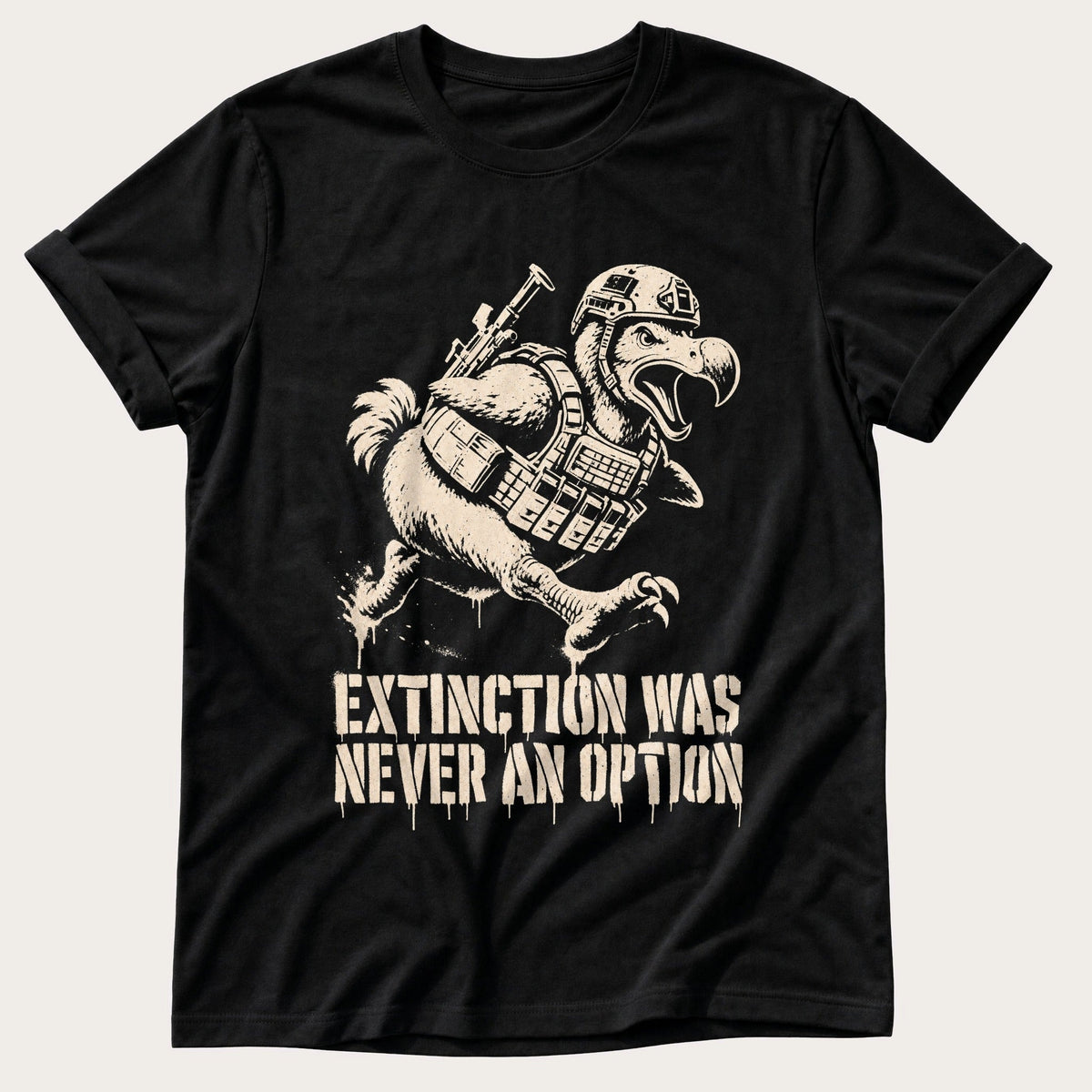 Dodo Never Surrendered — Black Comfort Colors tee