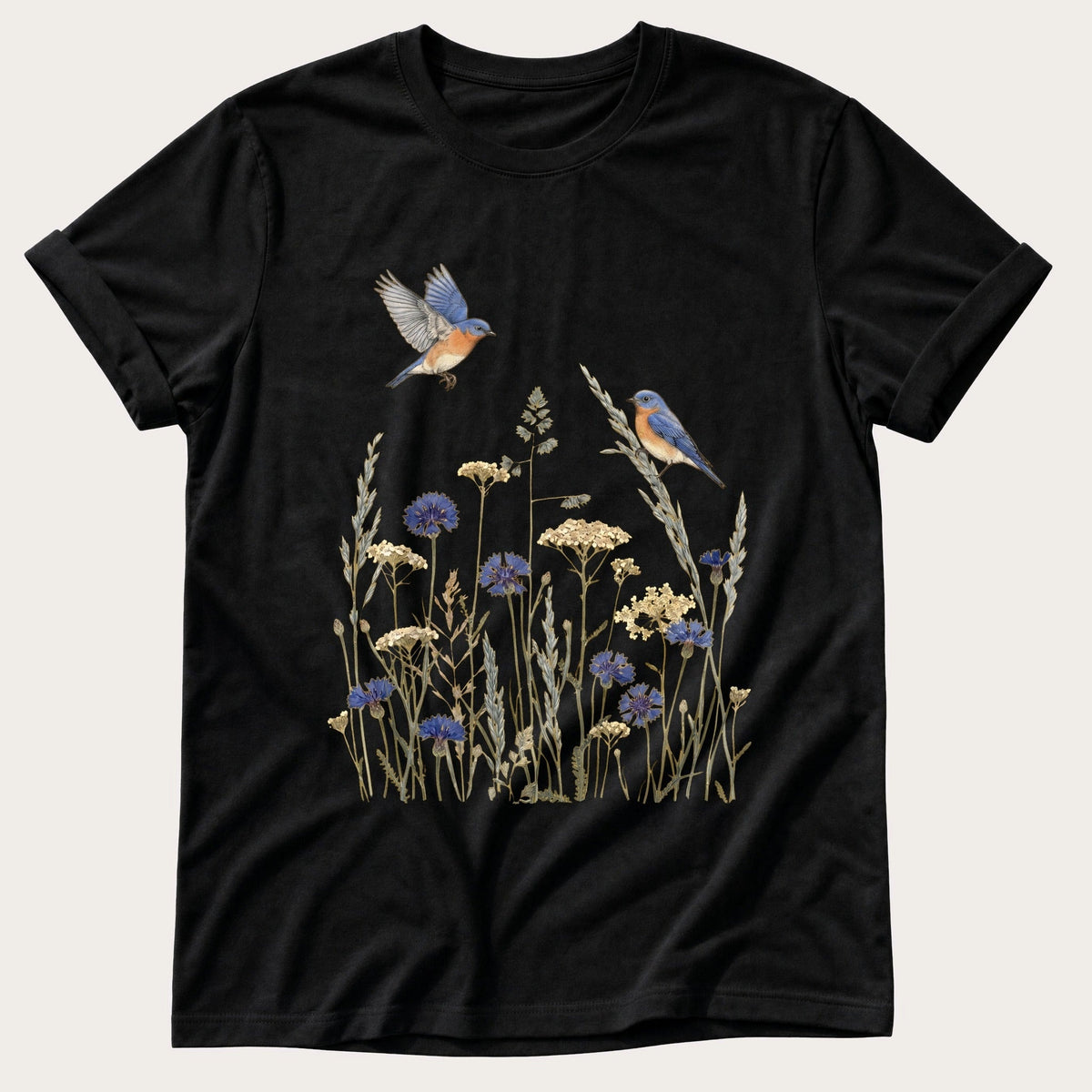 Field Birds 2 — Black Comfort Colors tee