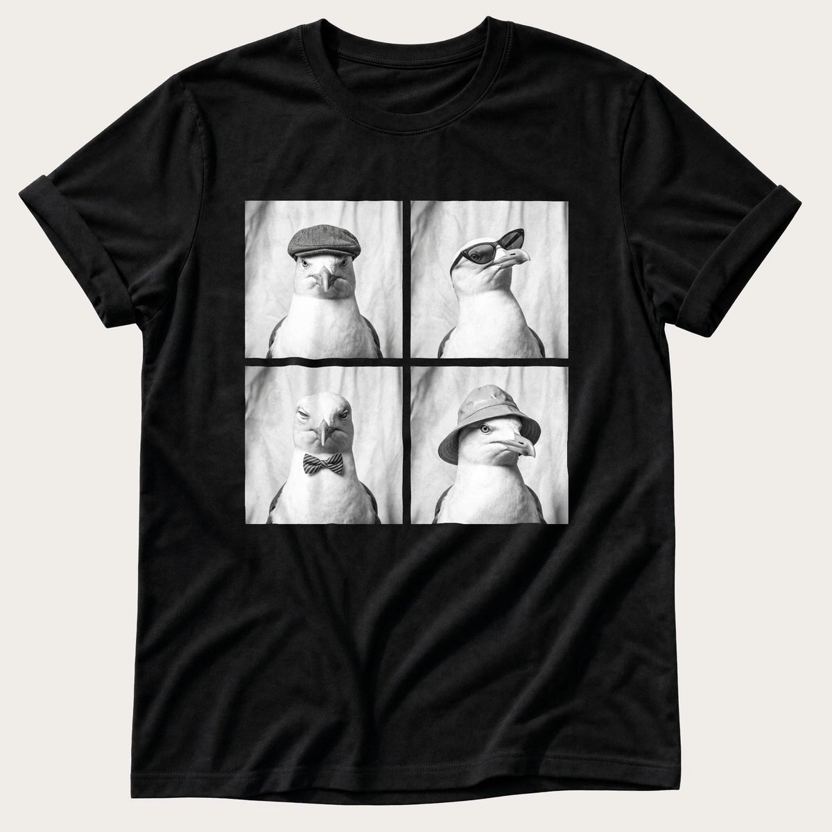 Gull Photo Booth — Black Comfort Colors tee