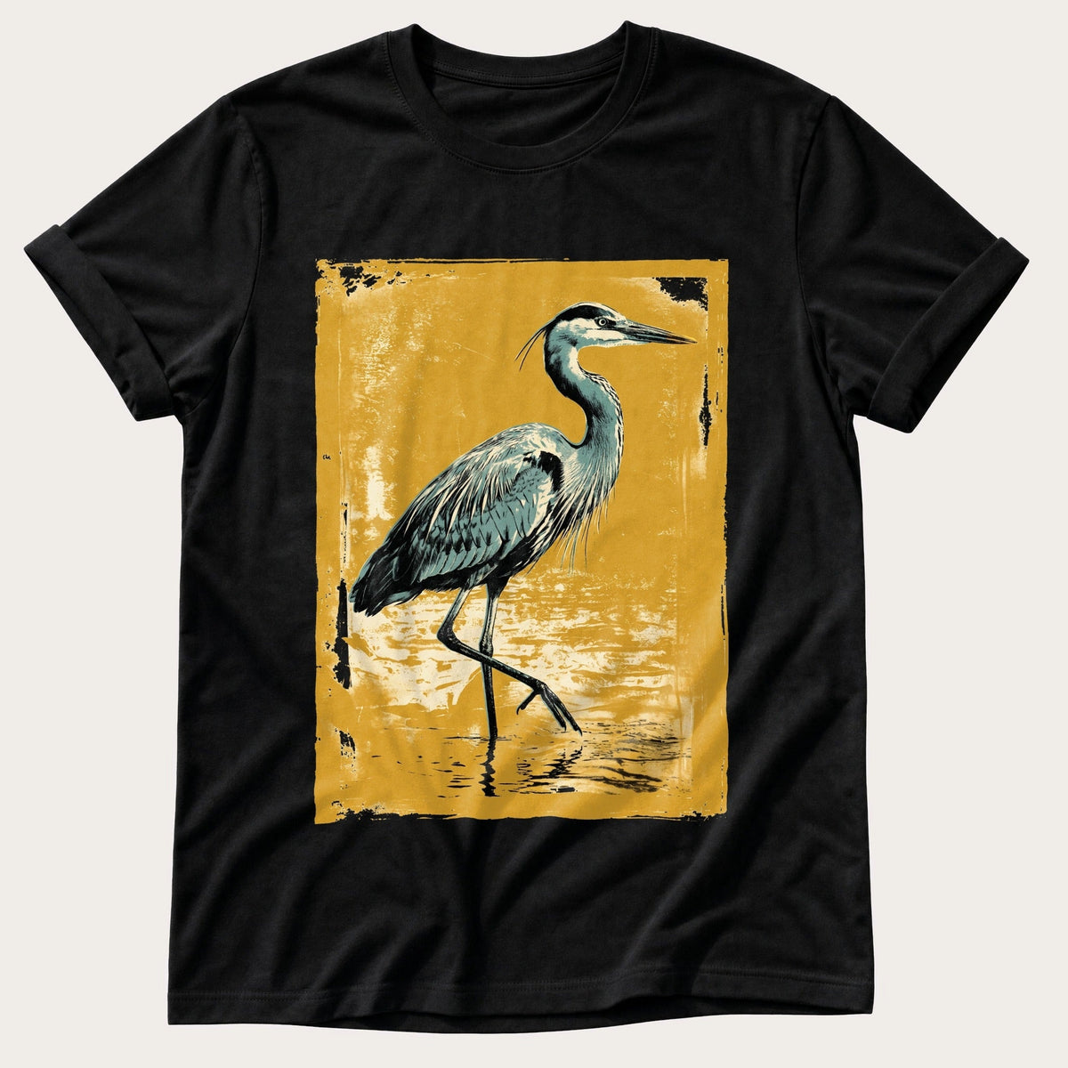 Heron Mid-Step — Black Comfort Colors tee