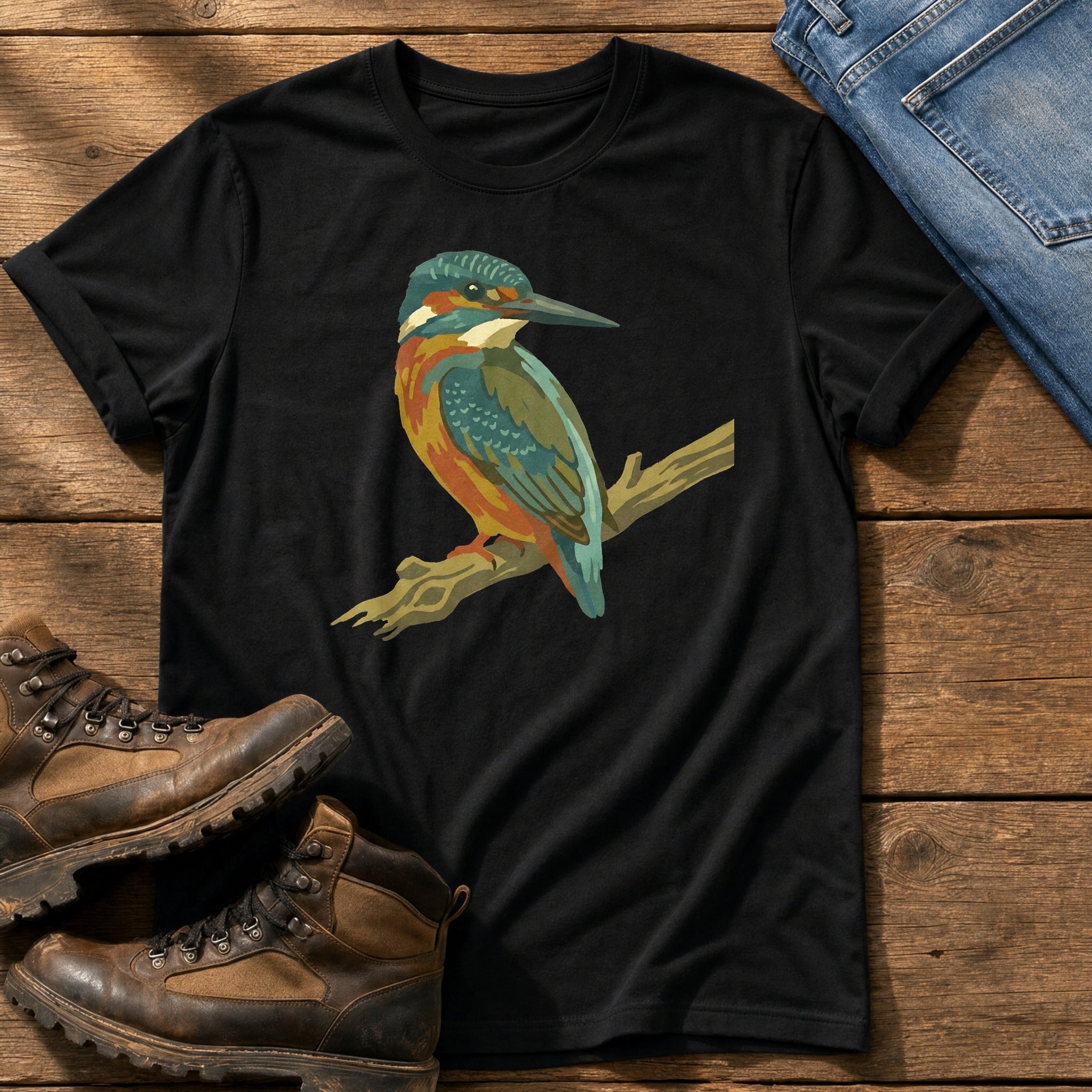 King Fisher 44 — Black Comfort Colors tee