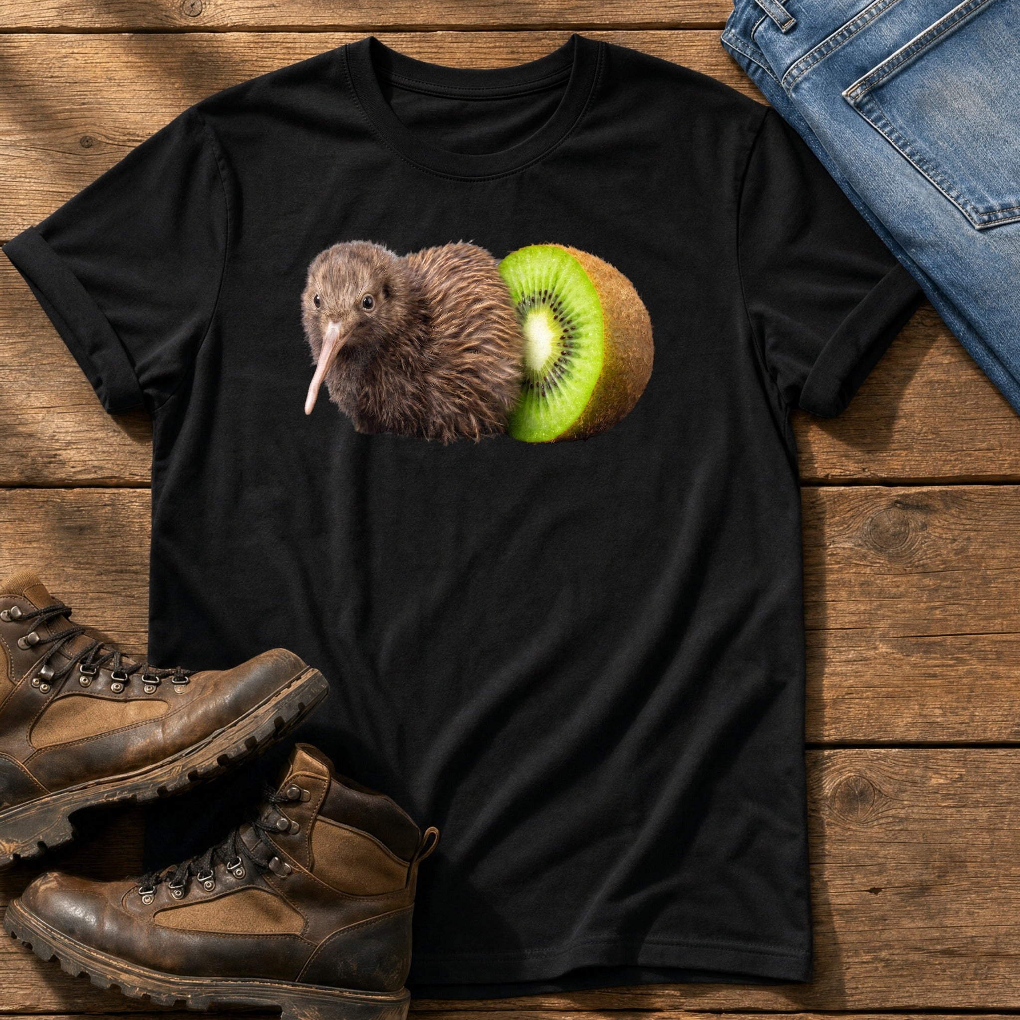 Kiwi Bird 2 — Black Comfort Colors tee
