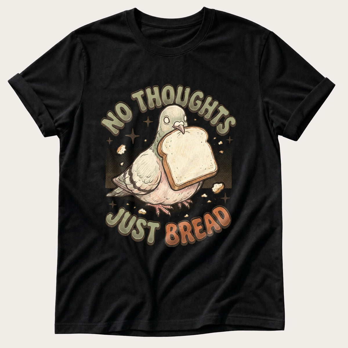 No Thoughts Just Bread — Black Comfort Colors tee