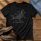 Pigeon Blueprint — Black Comfort Colors tee