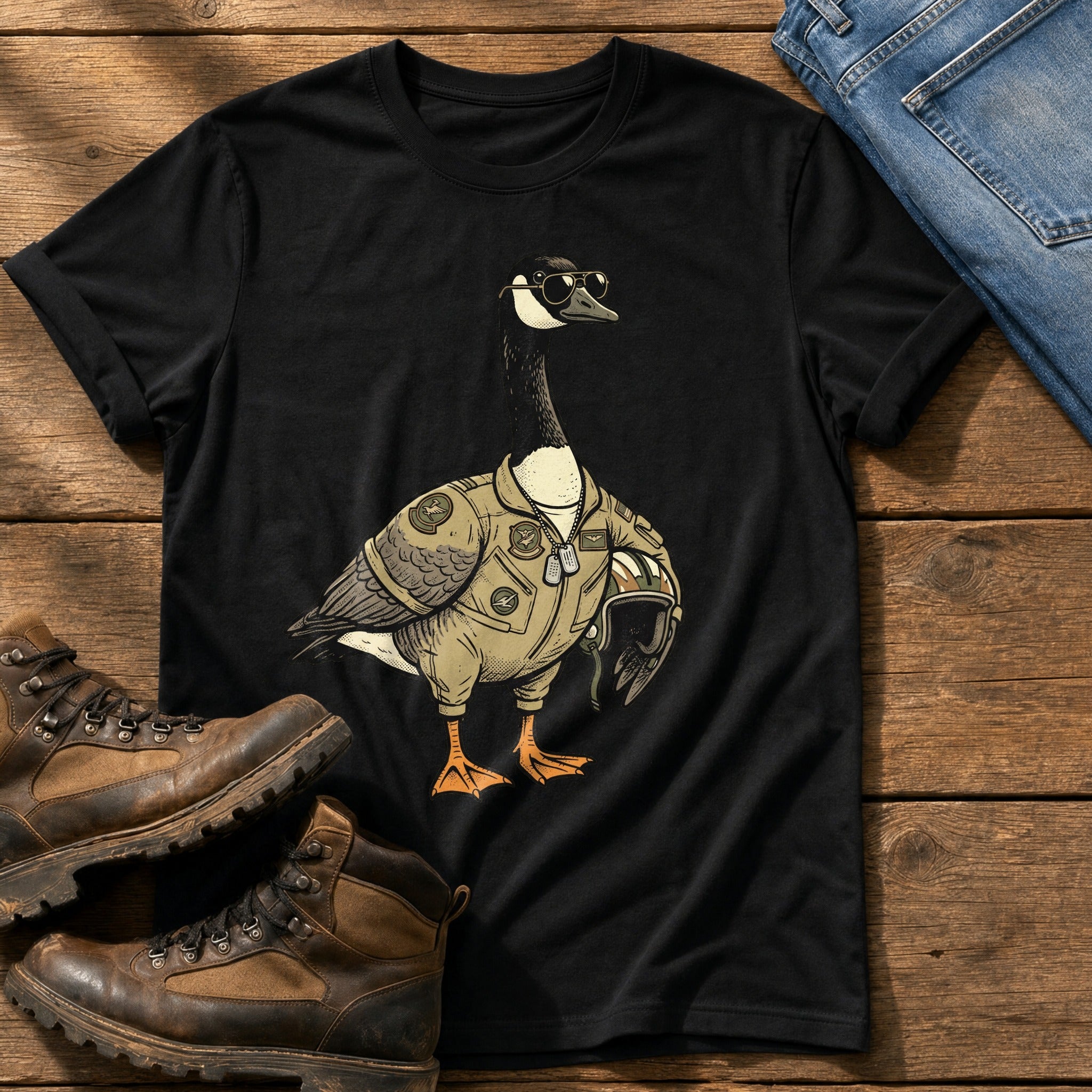 Pilot Goose — Black Comfort Colors tee