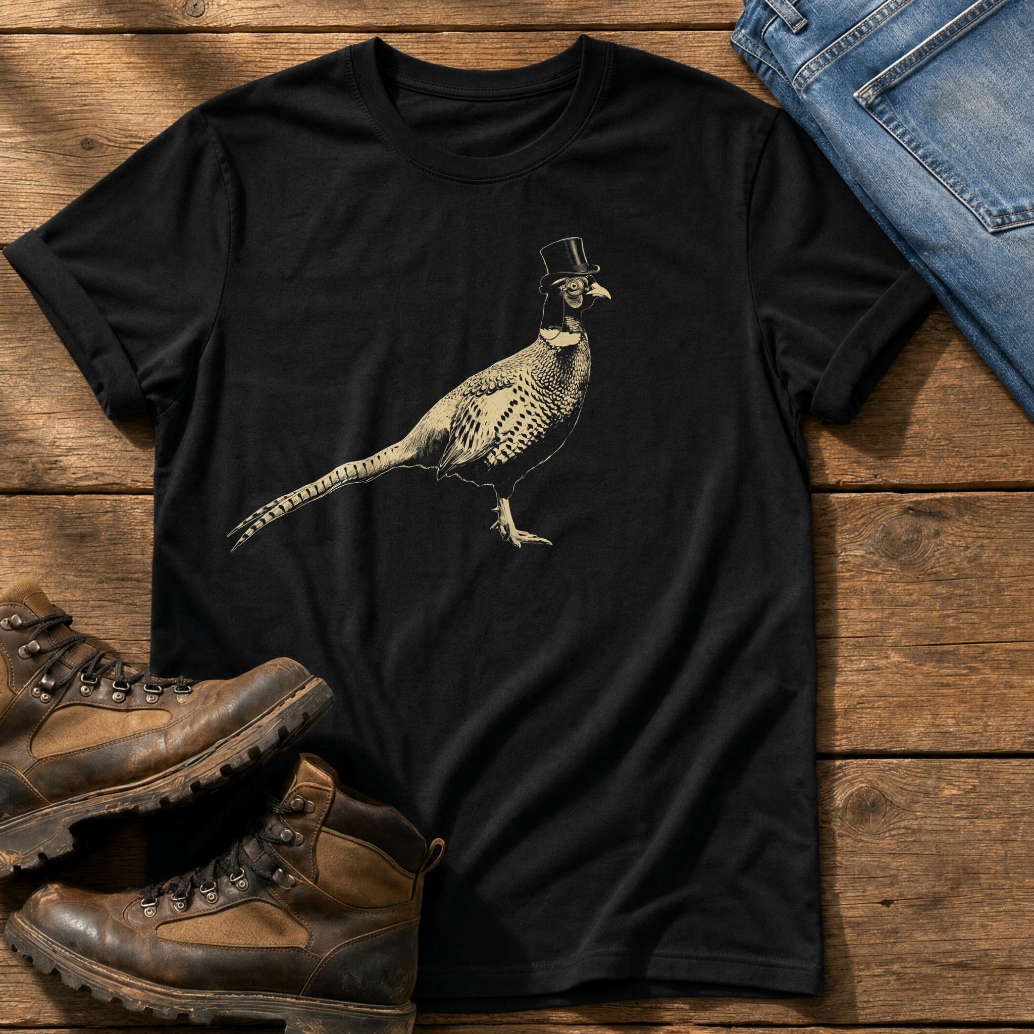 Posh Pheasant 1 — Black Comfort Colors tee