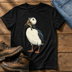 Puffin And Fish 22 — Black Comfort Colors tee