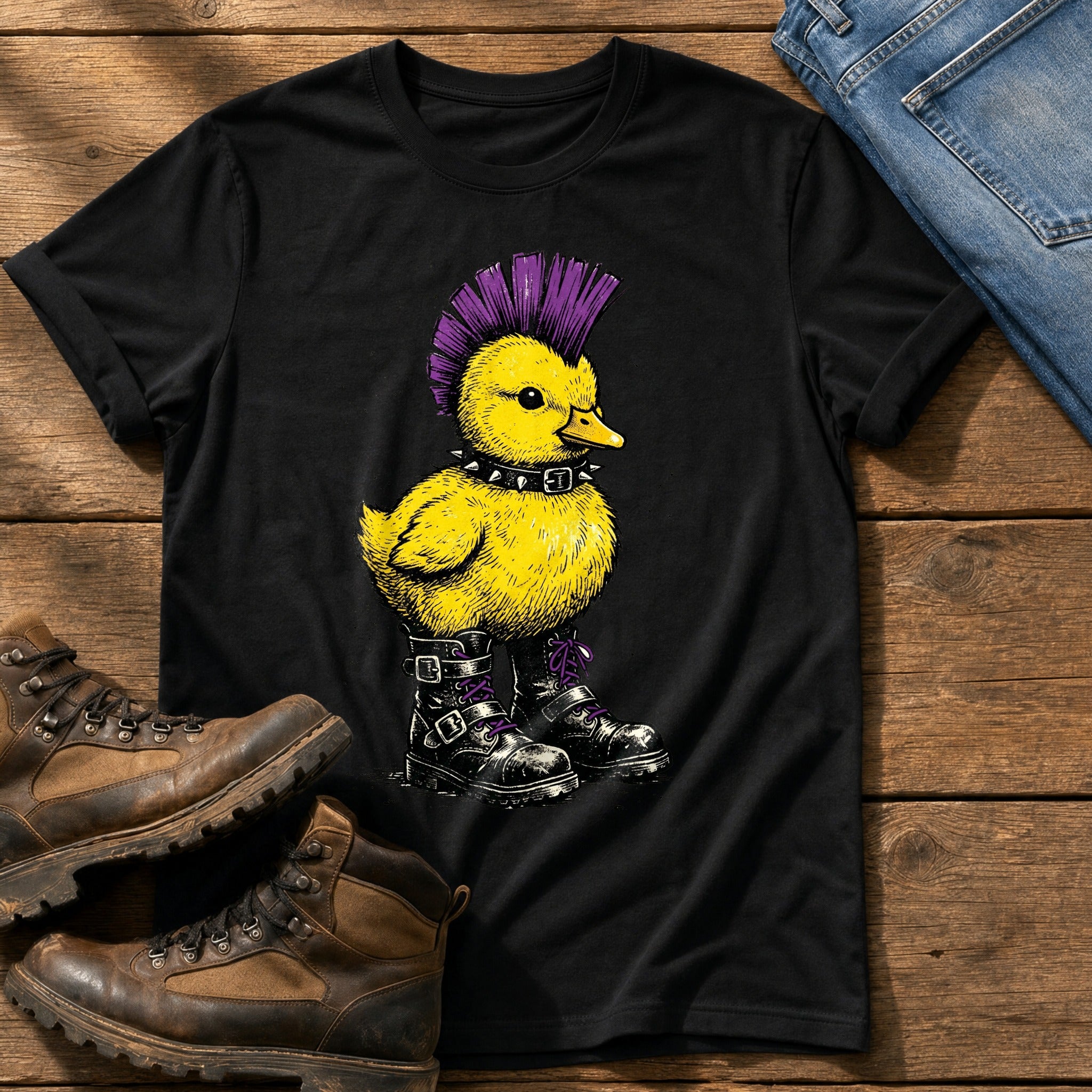 Punk Duck 1 — Black Comfort Colors tee