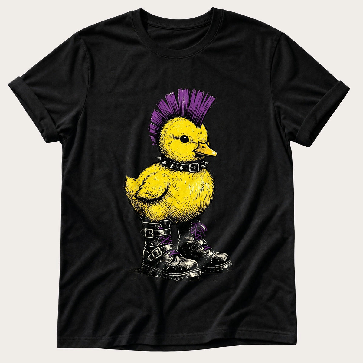 Punk Duck 1 — Black Comfort Colors tee