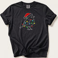 Robin In Fairy Lights Outline — Black Comfort Colors tee