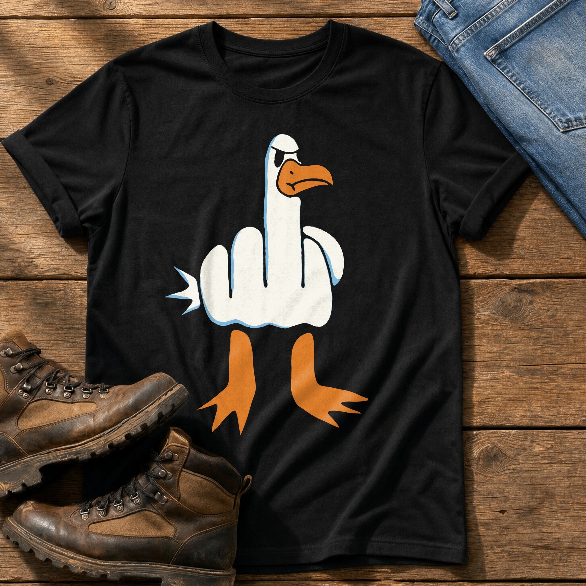 Rude Seagull — Black Comfort Colors tee