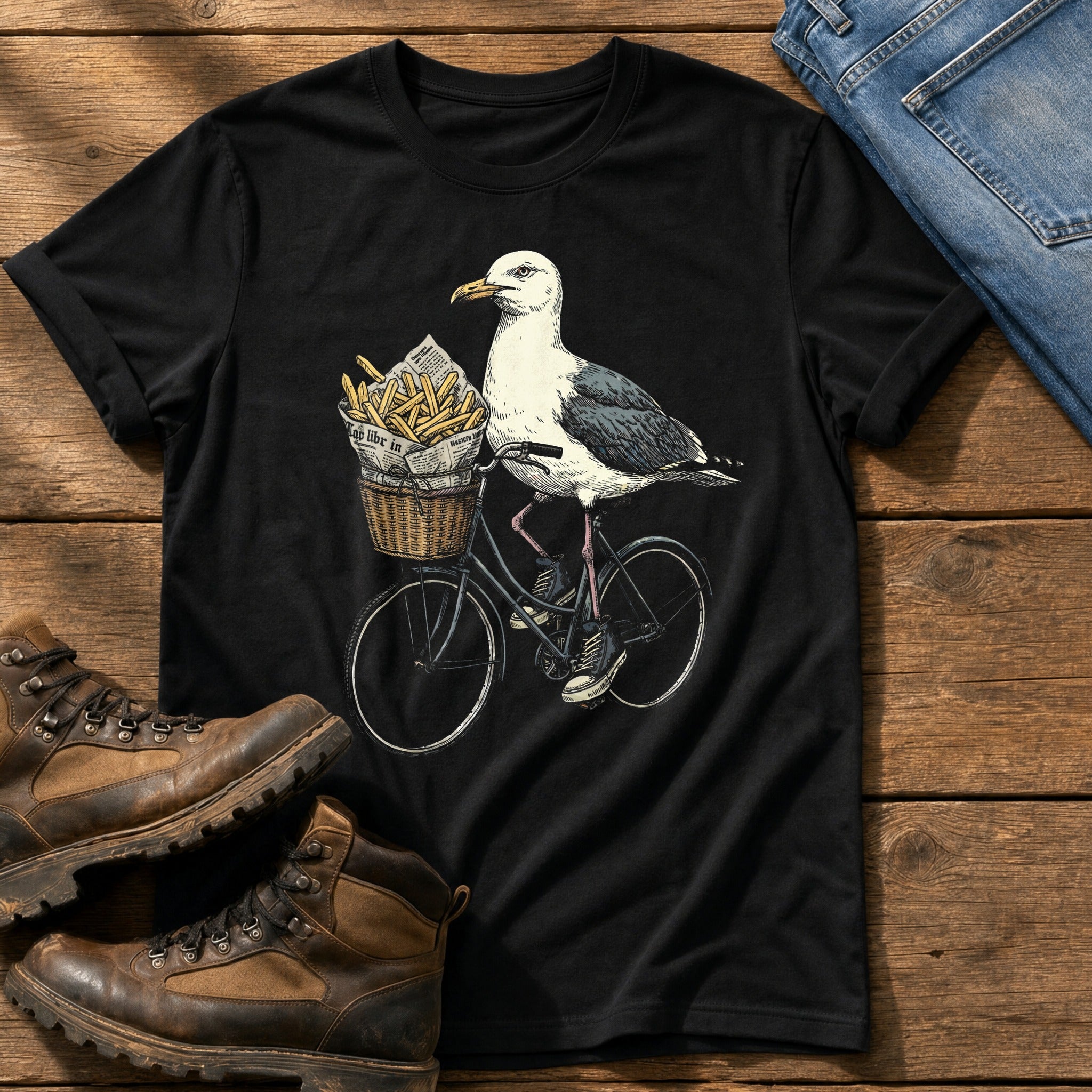 Seagull Bike 67 — Black Comfort Colors tee