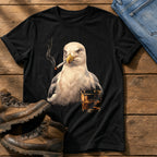 Seagull Nightcap — Black Comfort Colors tee