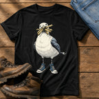 Seagull With Chips 2 — Black Comfort Colors tee