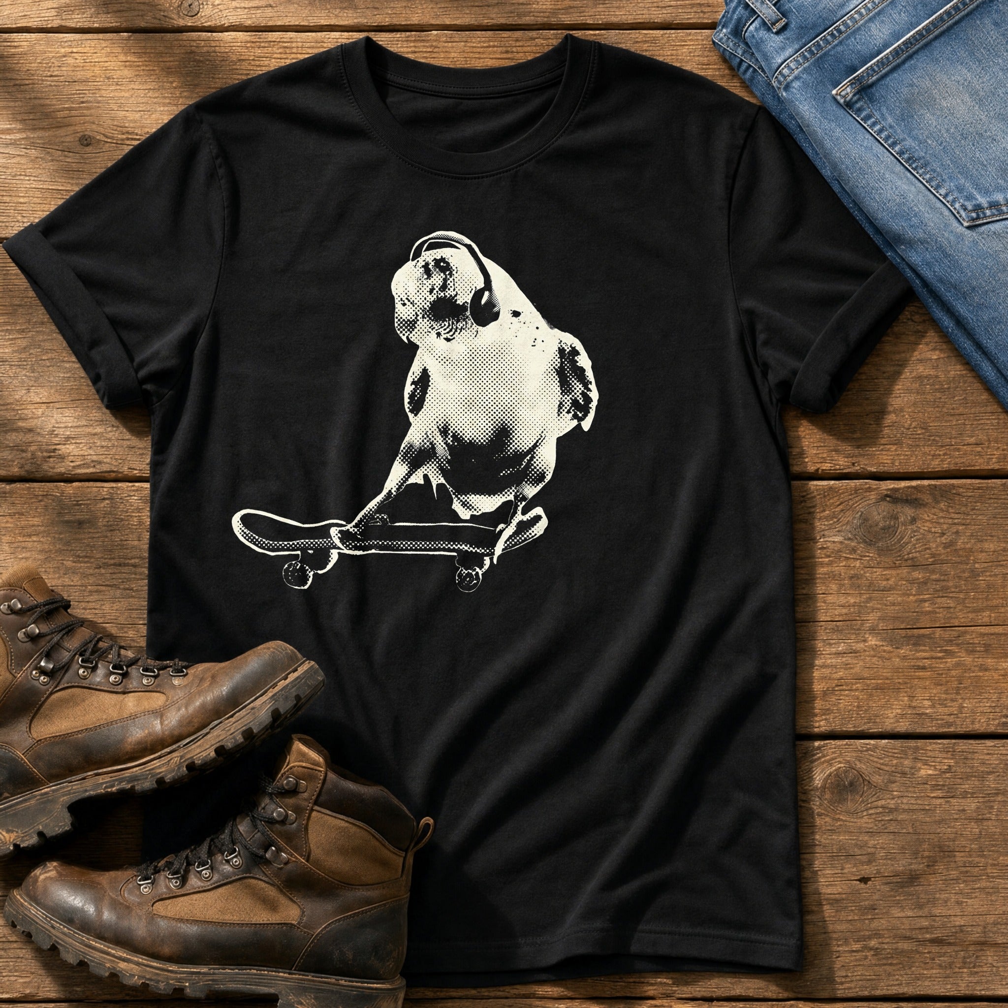 Skater Budgie 99 — Black Comfort Colors tee