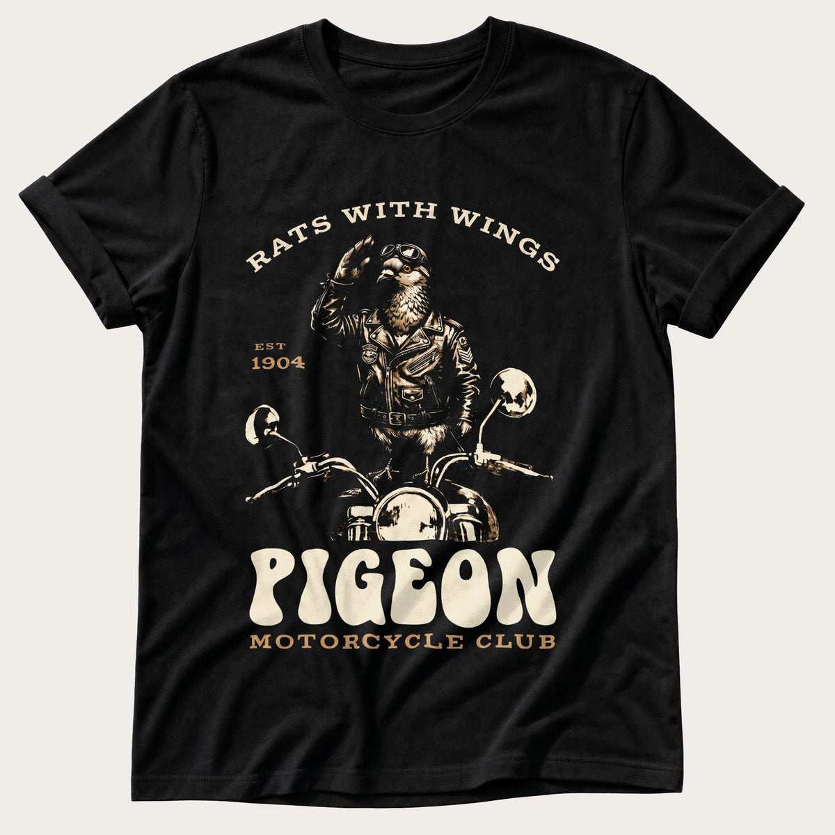 Sky Rat Salute — Black Comfort Colors tee