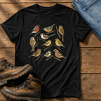 Small Wild Bird Flock — Black Comfort Colors tee