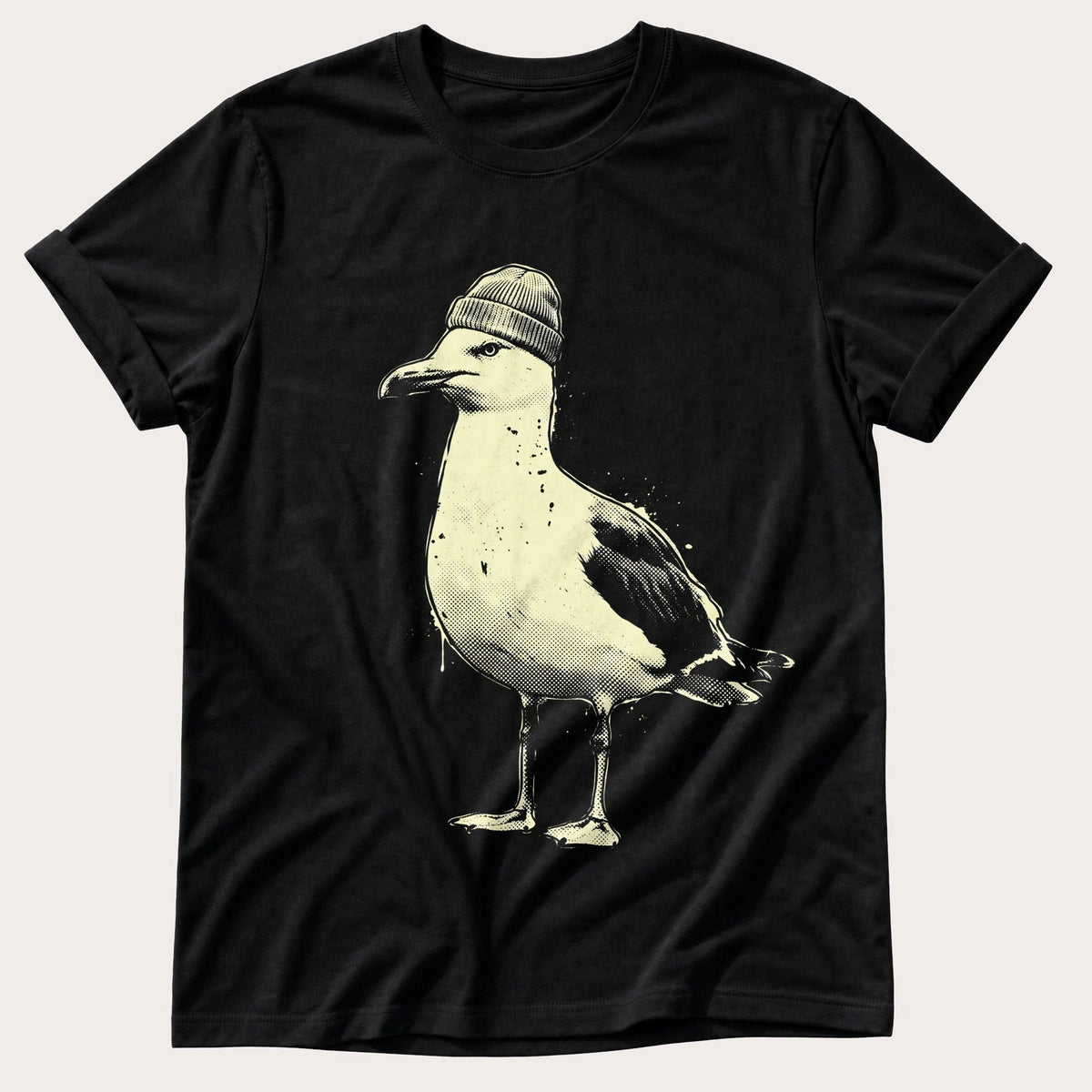 Street Seagull 6 — Black Comfort Colors tee