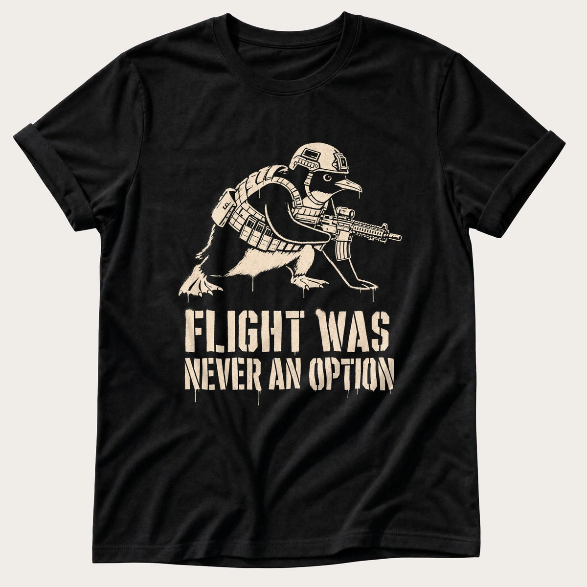 Tactical Penguin — Black Comfort Colors tee