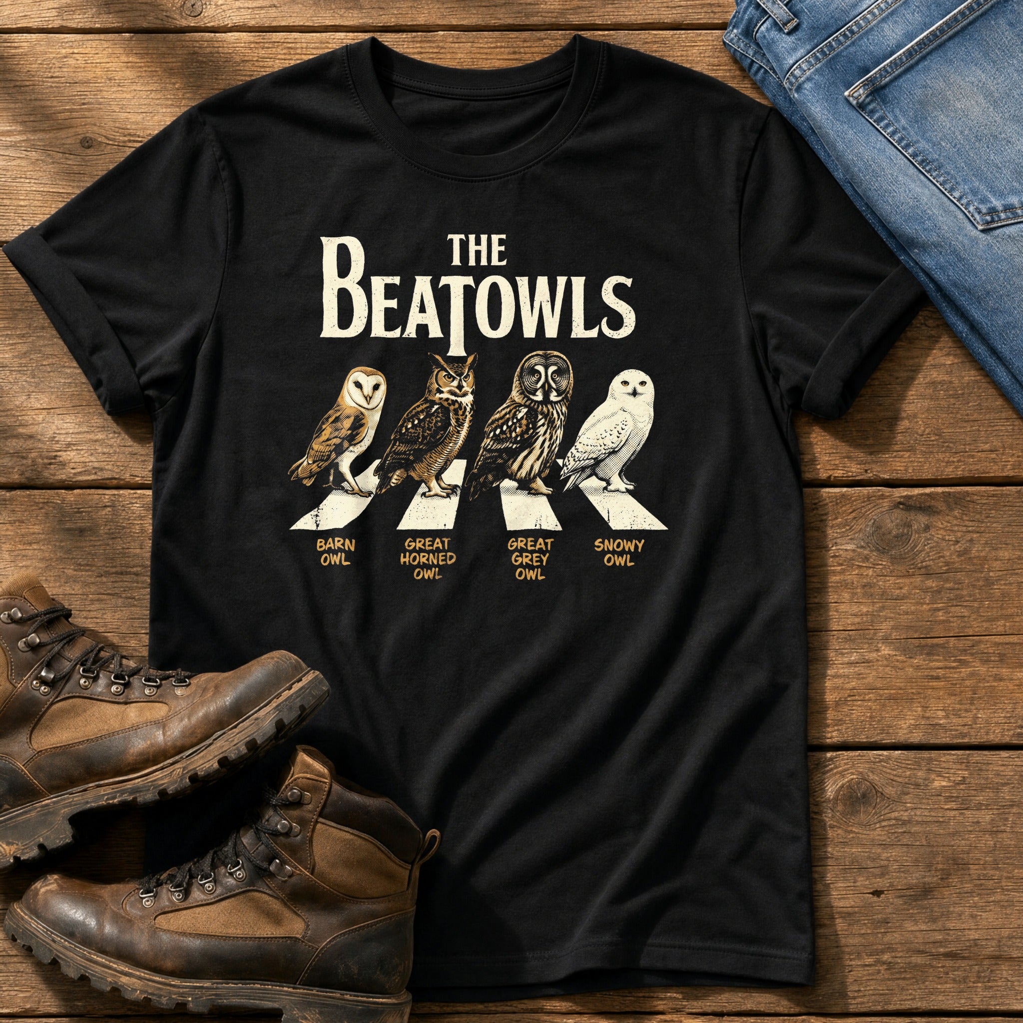 The Beatowls — Black Comfort Colors tee
