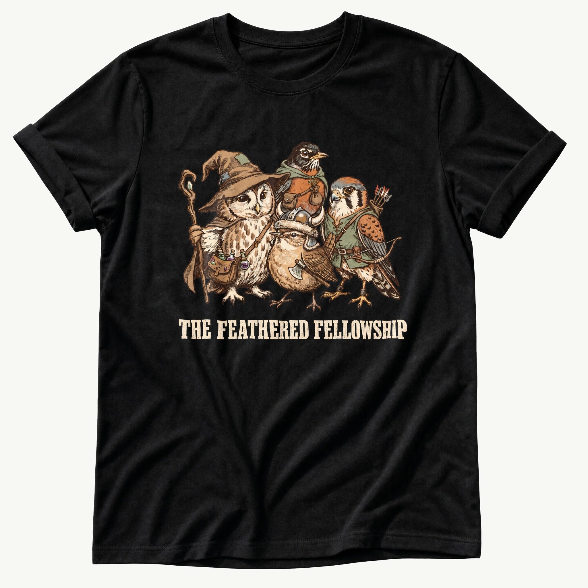 the-feathered-fellowship — Black Comfort Colors tee
