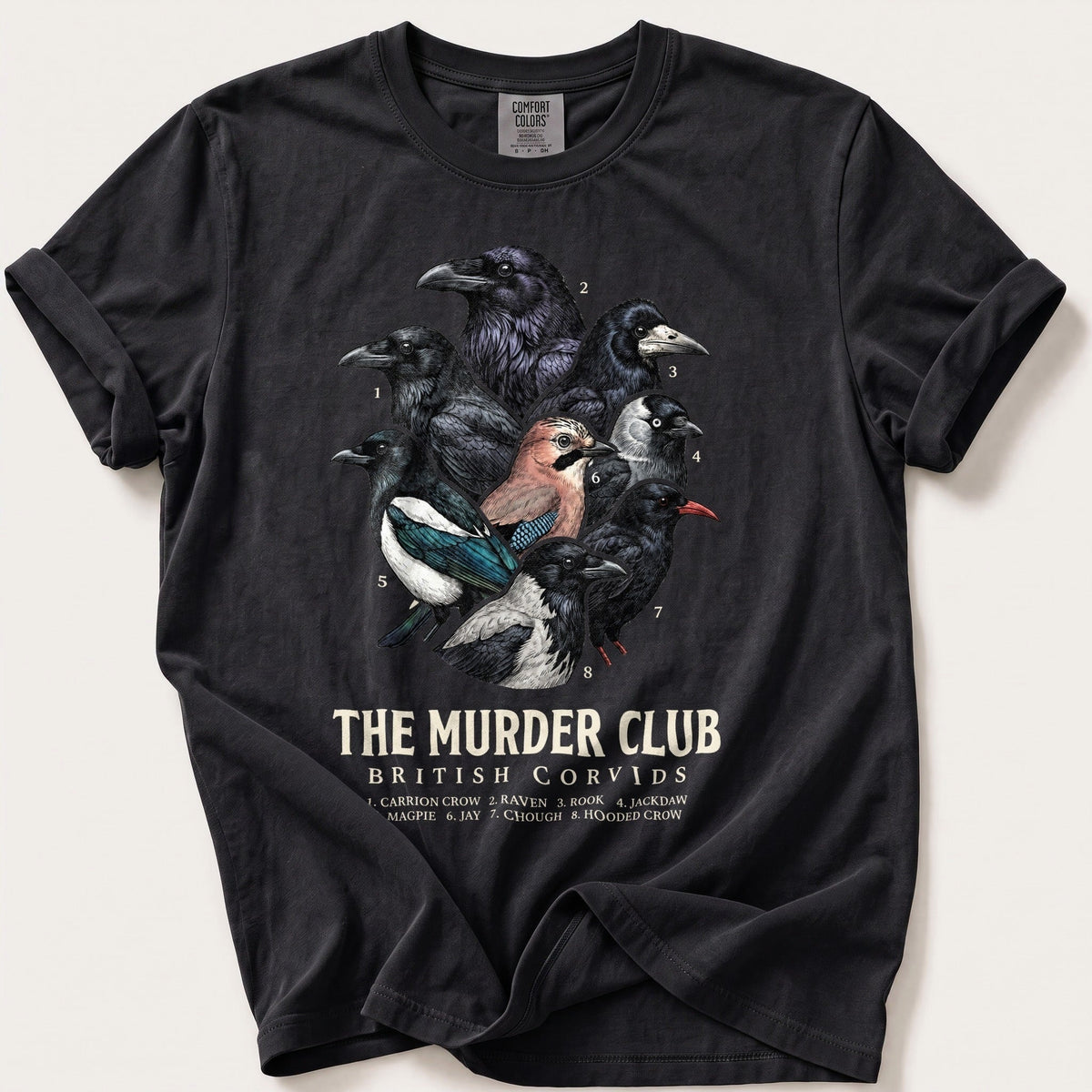 The Murder Club — Black Comfort Colors tee