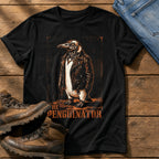 The Penguinator — Black Comfort Colors tee