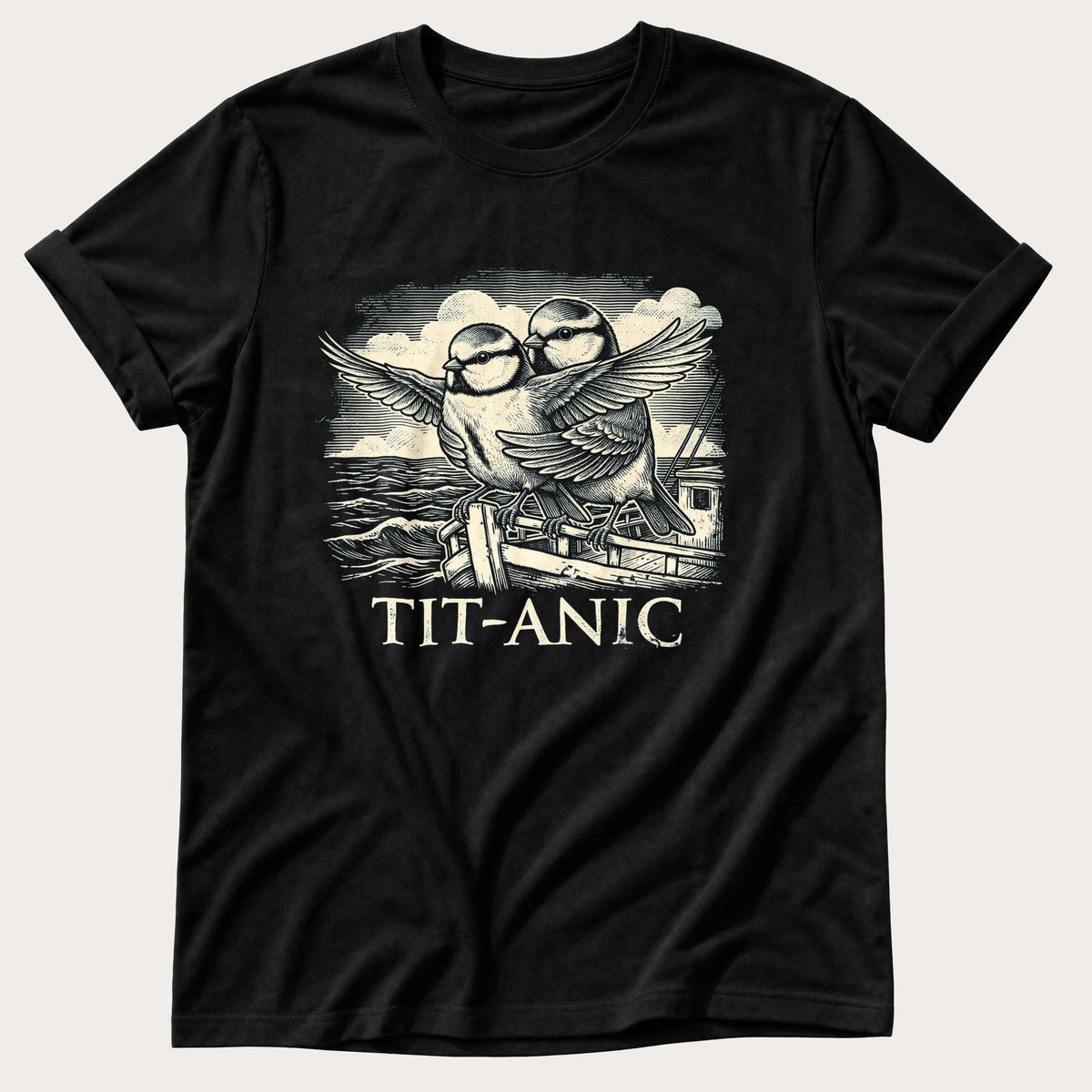 Tit-Anic II — Black Comfort Colors tee
