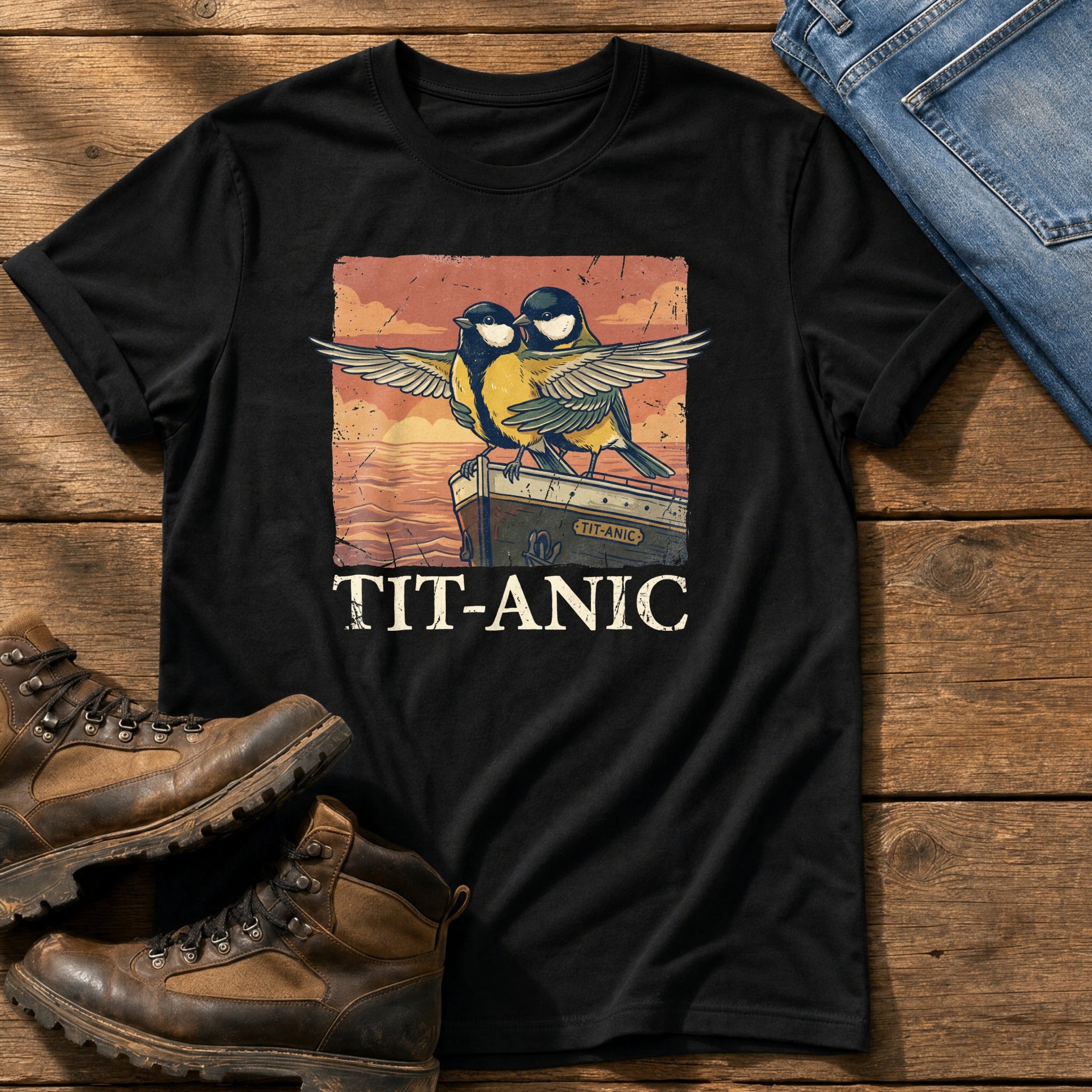 Tit Anic — Black Comfort Colors tee