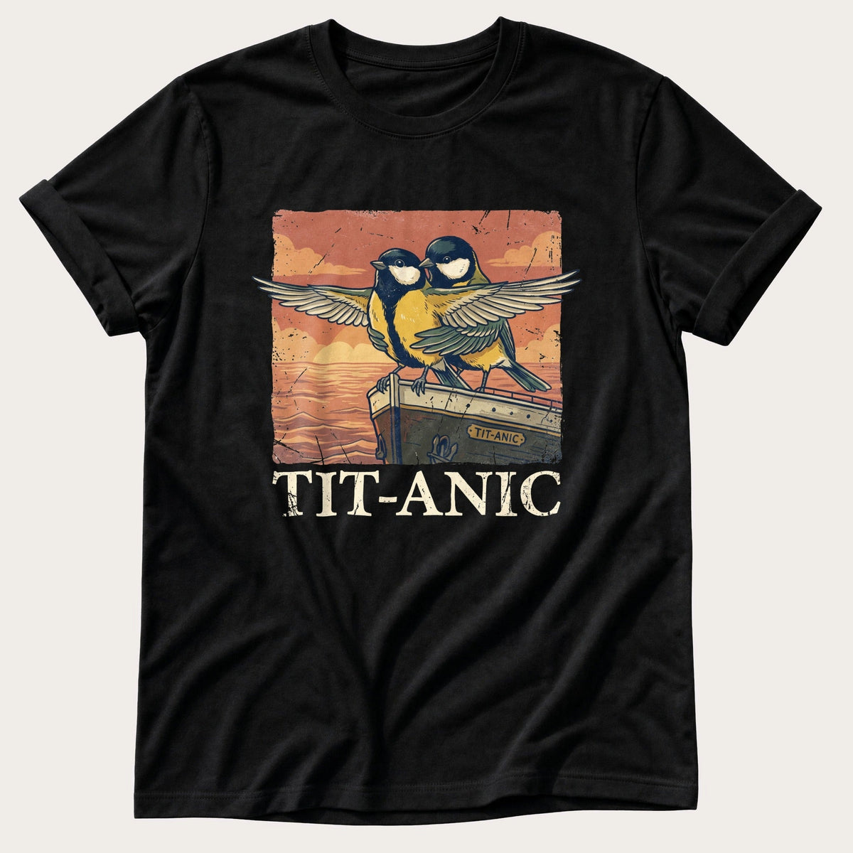 Tit-Anic — Black Comfort Colors tee