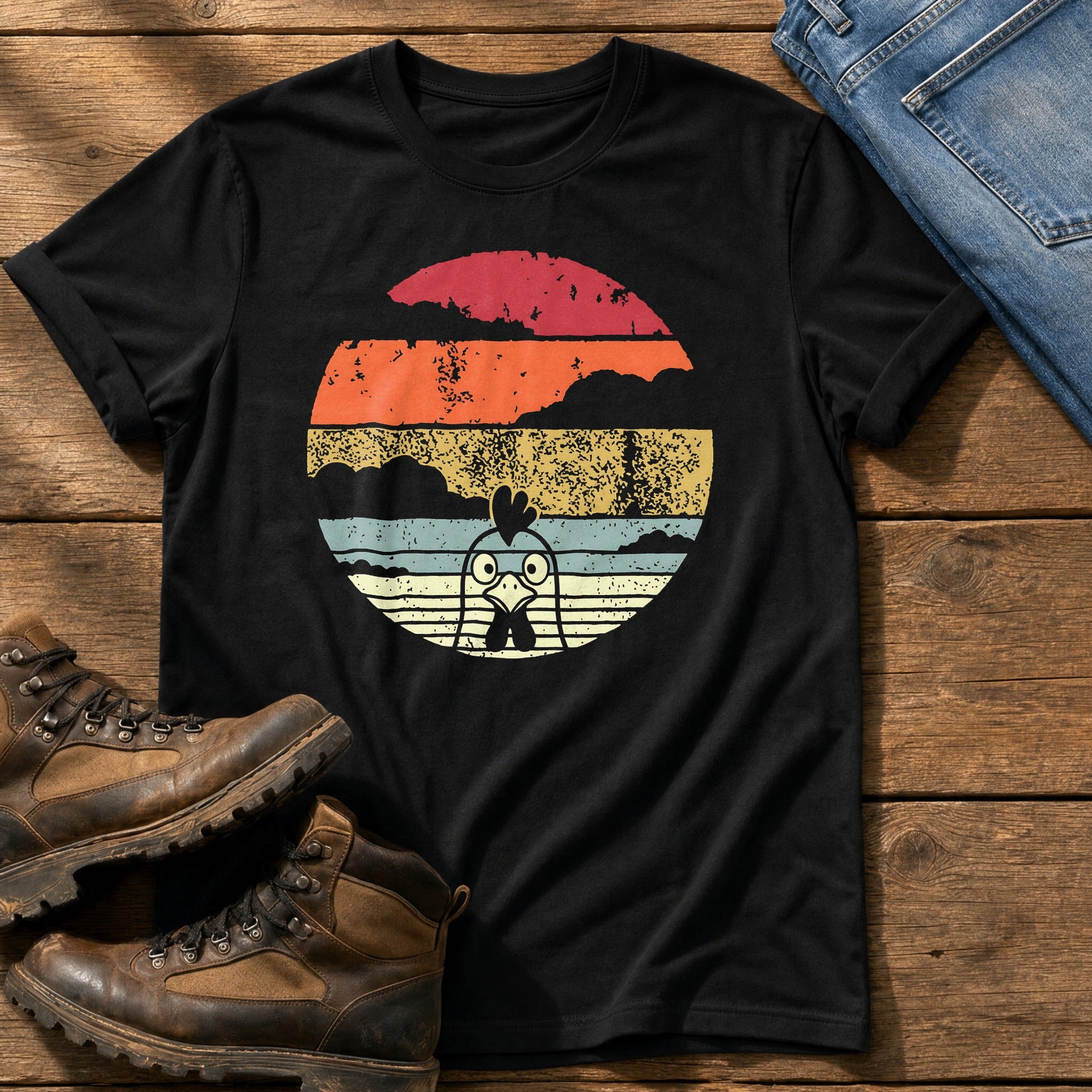 Vintage Hen — Black Comfort Colors tee
