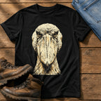 Washed Out Shoebill 4 — Black Comfort Colors tee