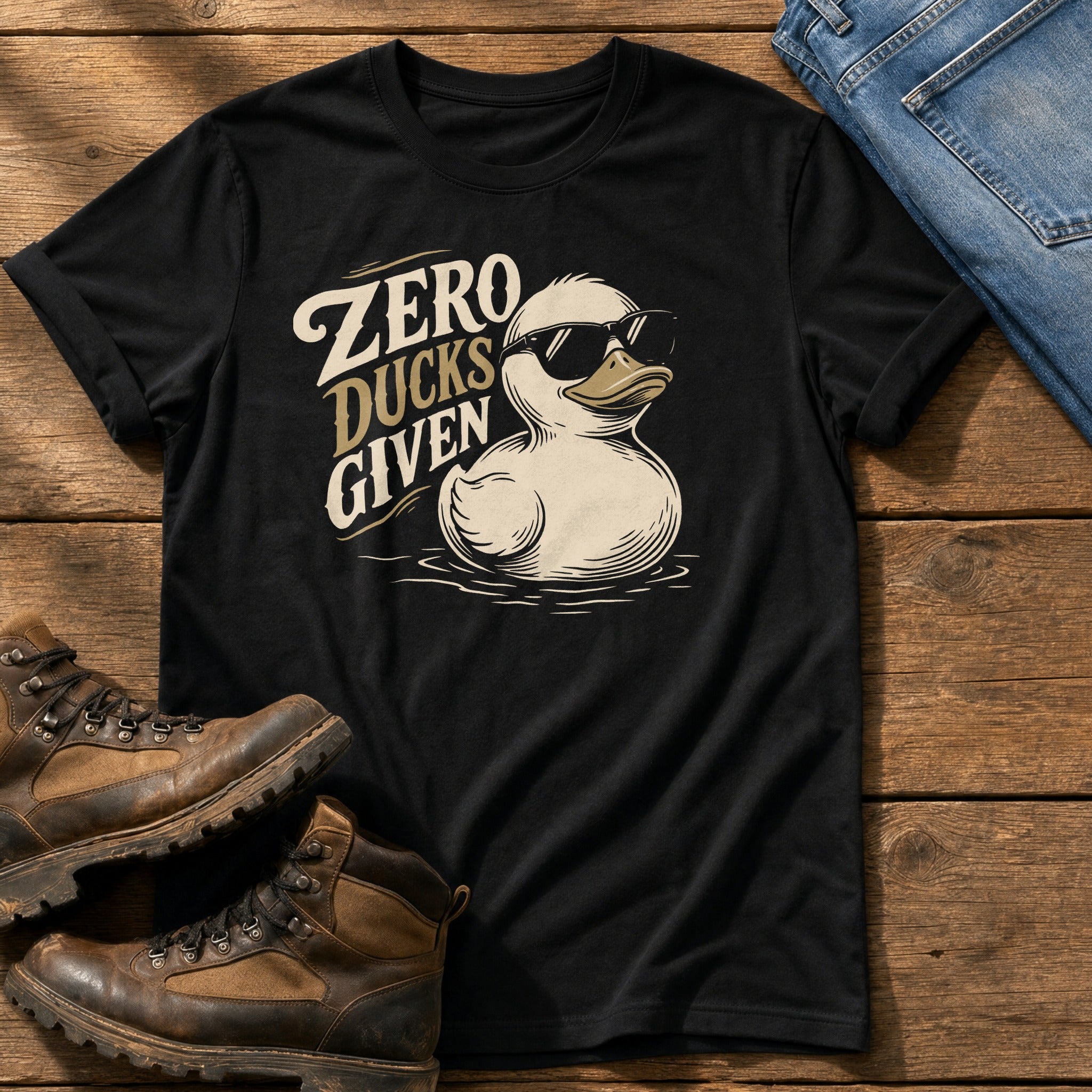 Zero Ducks Given — Black Comfort Colors tee