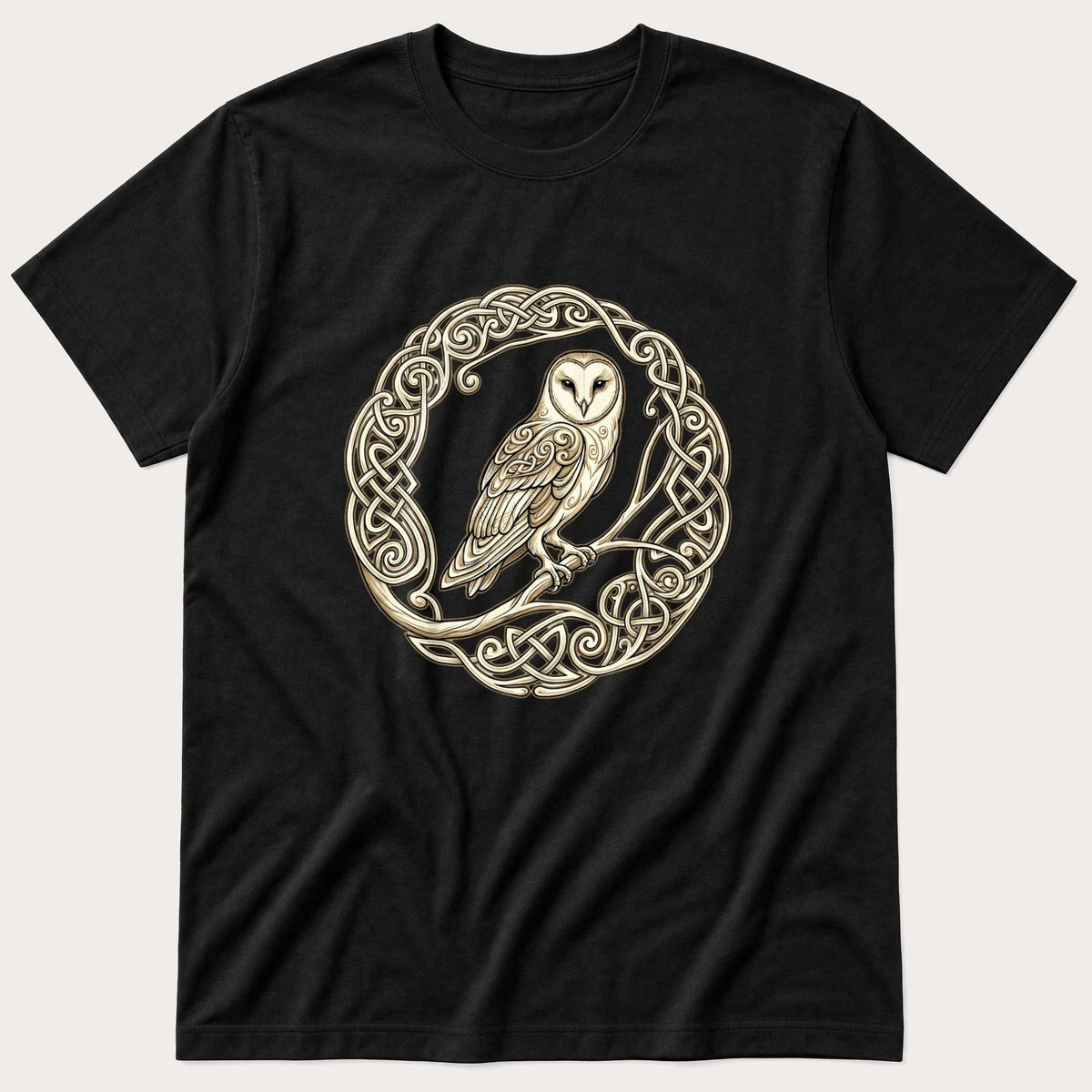Barn Owl Crest — Black T-Shirt