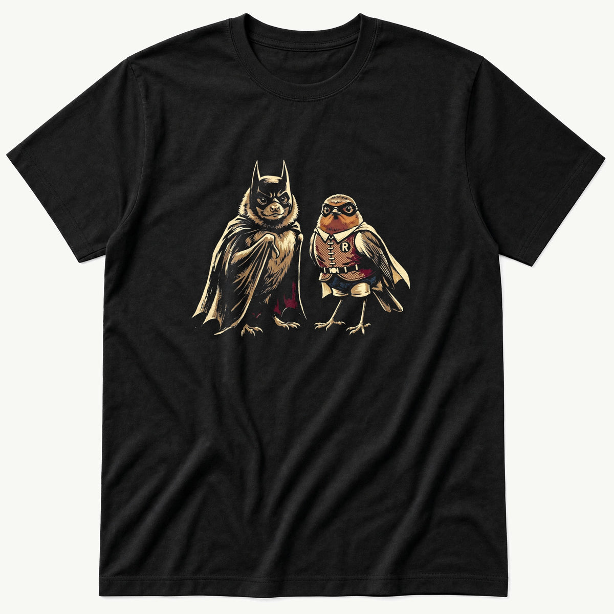 Bat N Robin 2 — Black T-Shirt