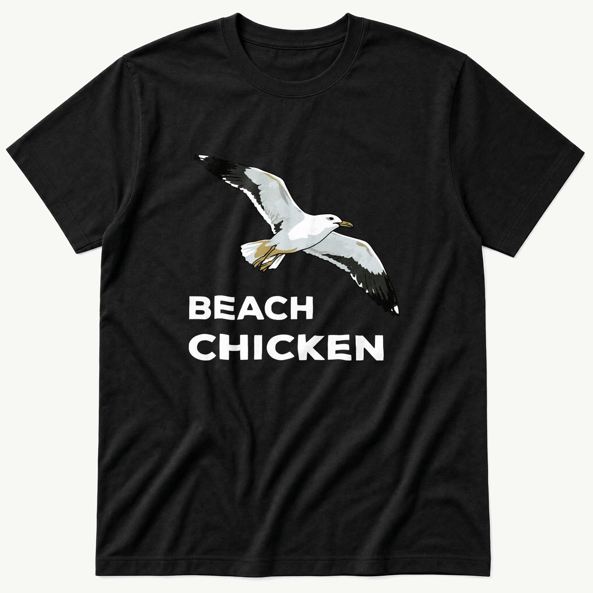 Beach Chicken 6 — Black T-Shirt