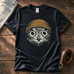 Beanie Owl 6 — Black Comfort Colors tee